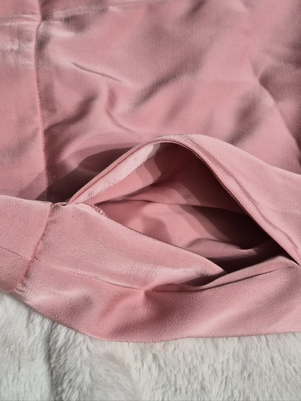 Donna Karan Satin Wide-Leg Pants in Blush Pink NWT Size 14 - Picture 6 of 9